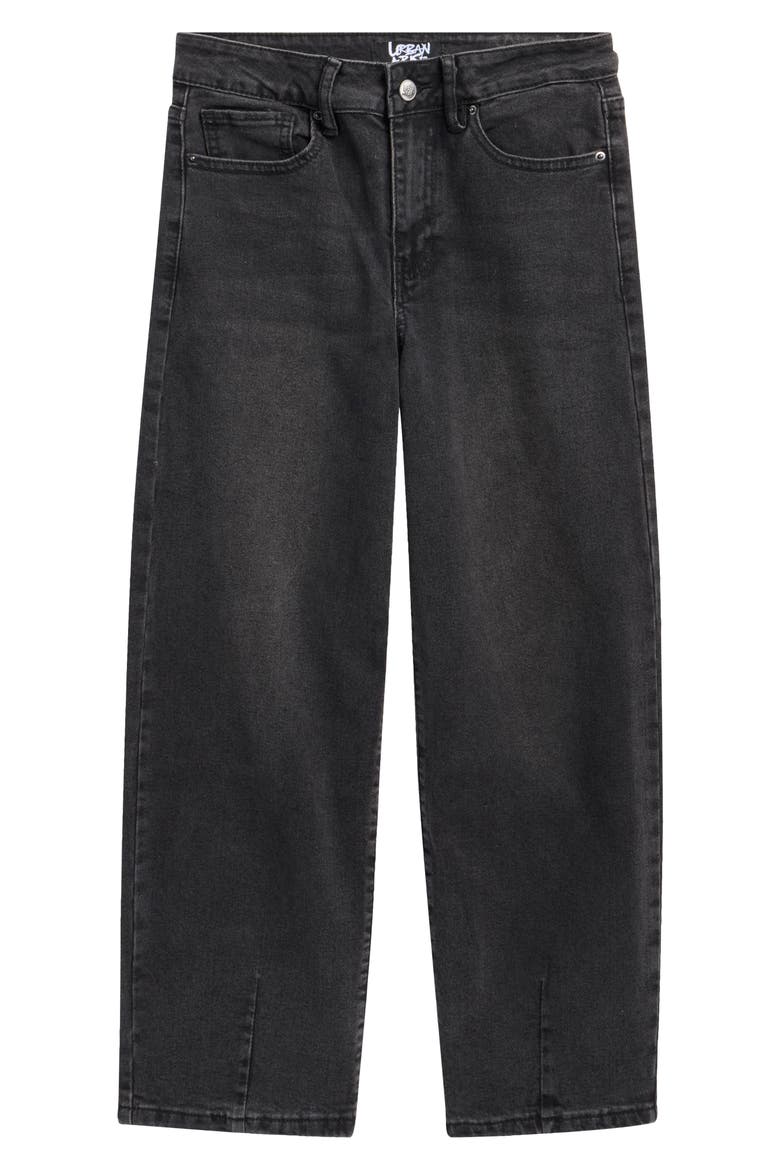 Kids' Baggy Fit Barrel Leg Jeans, Main, color, 08W - BLACK