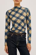 Rails Joelle Plaid Mesh Top