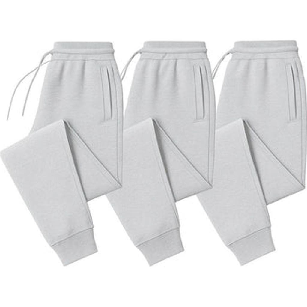 Benben 3 Pack Ultra Soft Fleece Jogger Sweatpants In Gray