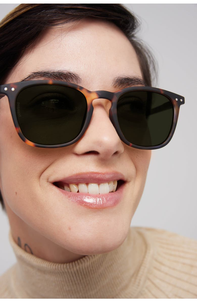 IZIPIZI #E 49mm Trapeze Sunglasses, Alternate, color, Tortoise