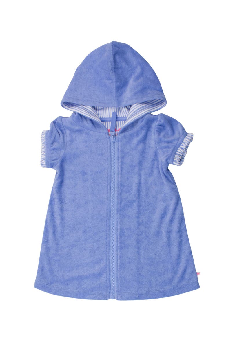 RuffleButts Baby/Toddler Girls Terry Full-Zip Cover-Up, Main, color, Periwinkle Blue