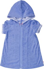 RuffleButts Baby/Toddler Girls Terry Full-Zip Cover-Up