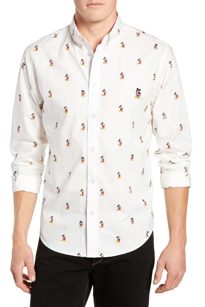 Mickey Mouse Fit 2 Tomlin Sport Shirt, Main, color, WHITE MULTI