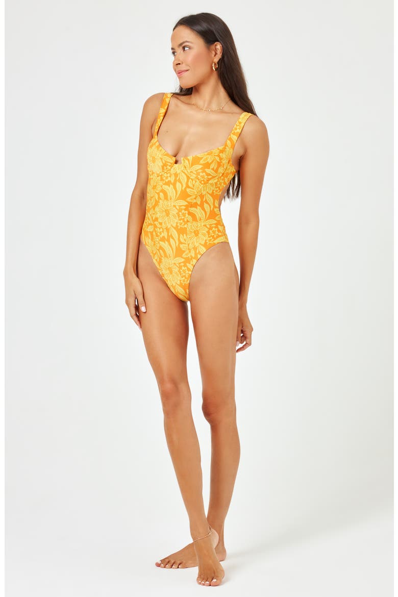 Kendal Classic Underwire One-Piece Swimsuit, Alternate, color, GOLDEN HOUR BLOSSOM