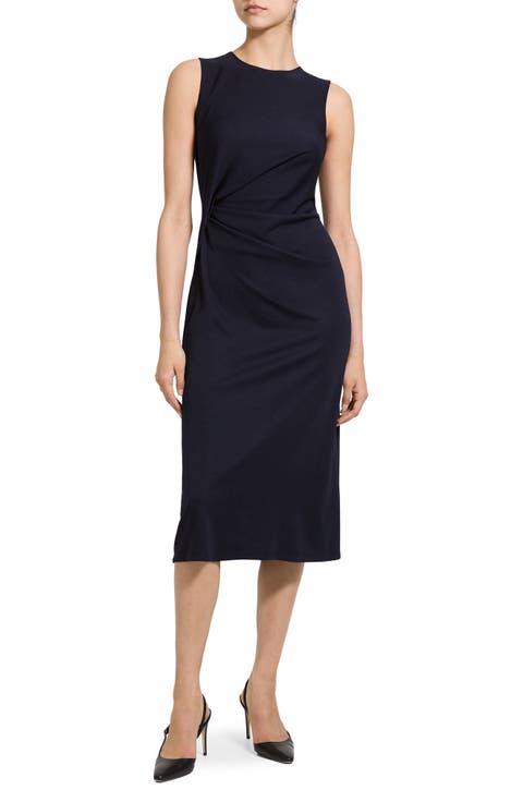 Drape Tuck Sleeveless Dress