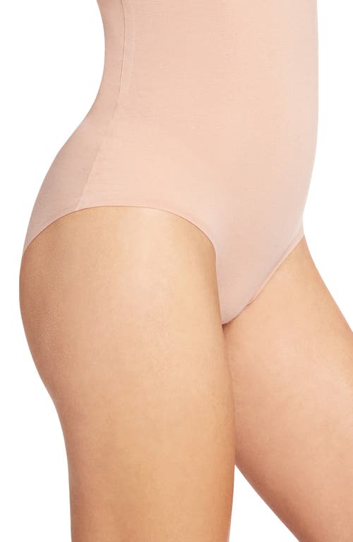 Wolford Cotton Contour 3w Shaping Bodysuit In Pink