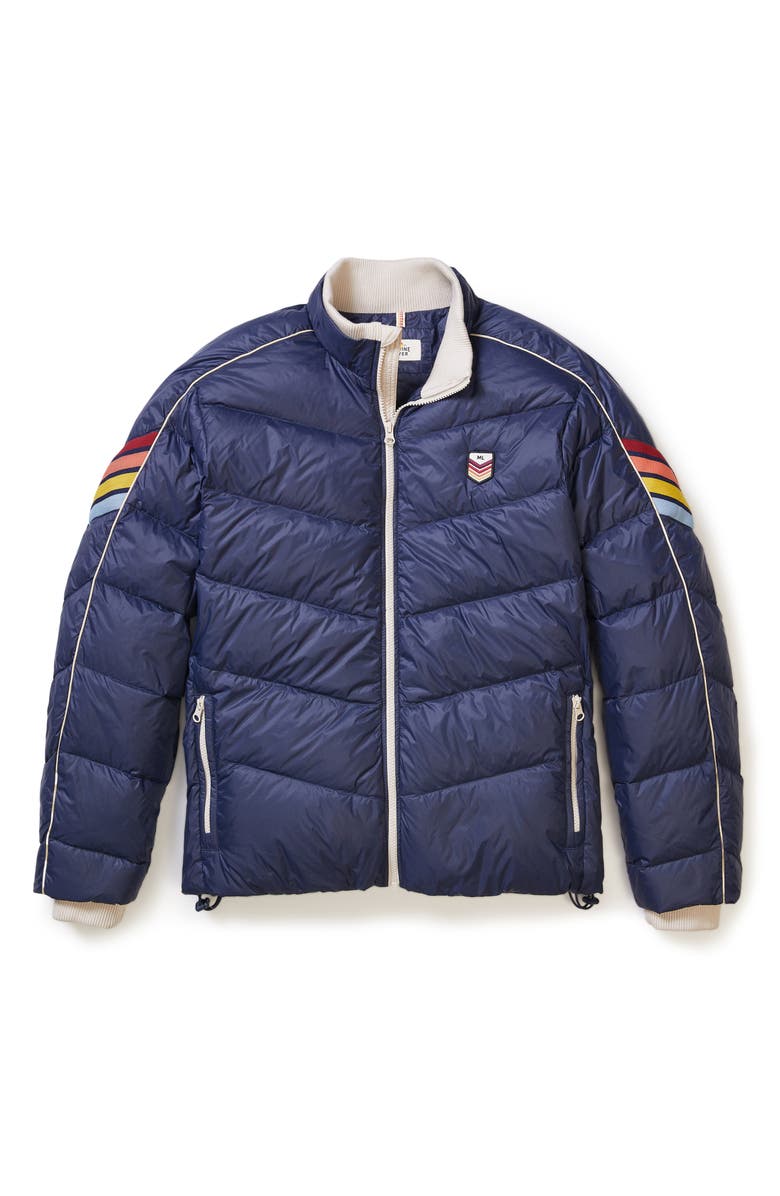 Marine Layer Bode Water Resistant Puffer Jacket, Alternate, color, Navy