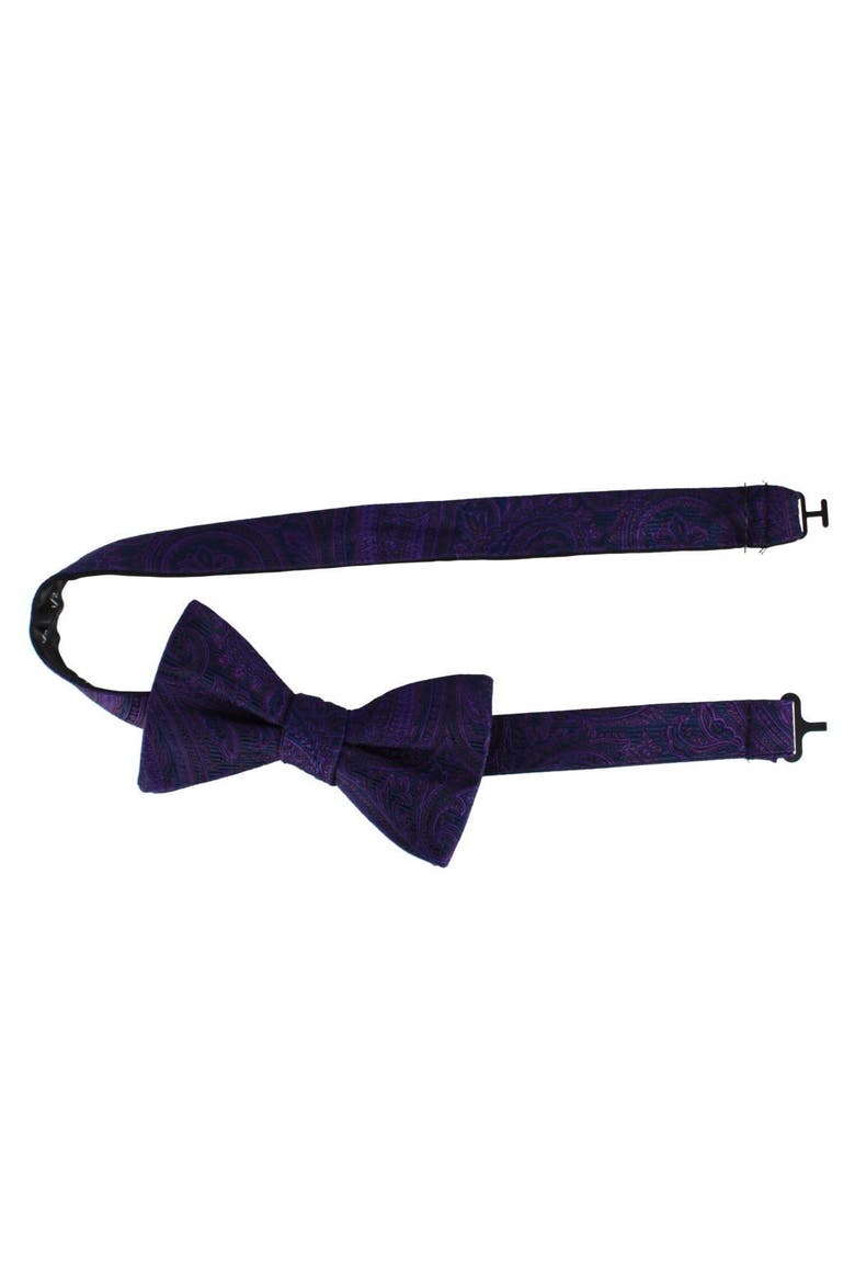 Sobee Paisley Silk Bow Tie, Alternate, color, Purple