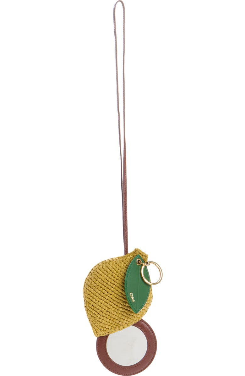 Chloé Symbols Woven Raffia Lemon Bag Charm, Alternate, color, Radiant Yellow