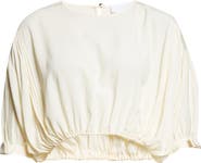 Rabanne Crop Lace Trim Pintuck Top