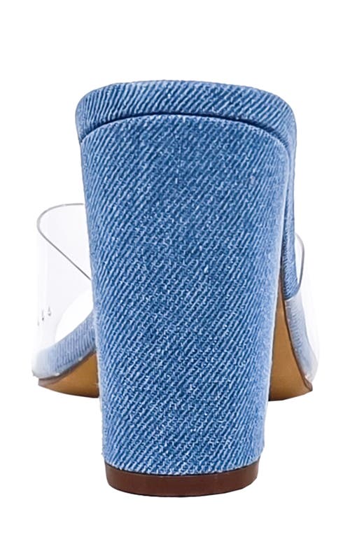Shushop Frida Block Heel Slide Sandal In Denim