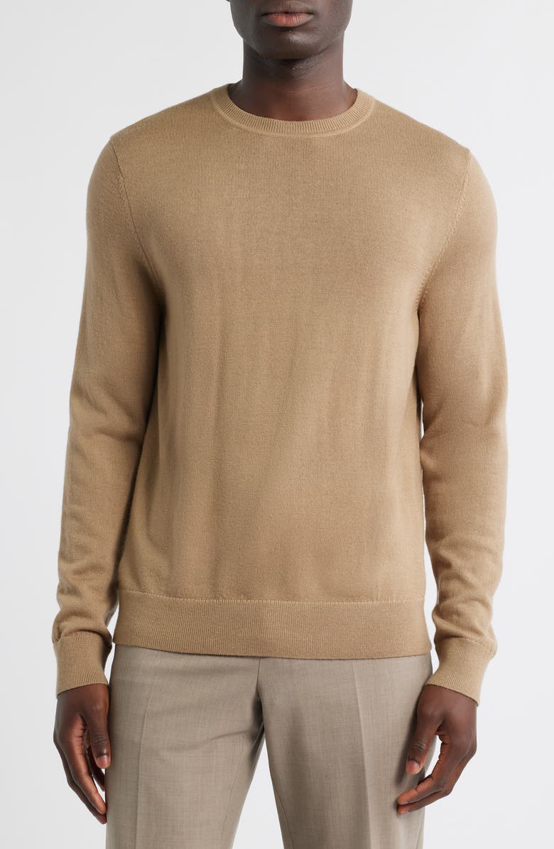 Nordstrom Italian Merino Wool Crewneck Sweater, Main, color, Tan Amphora