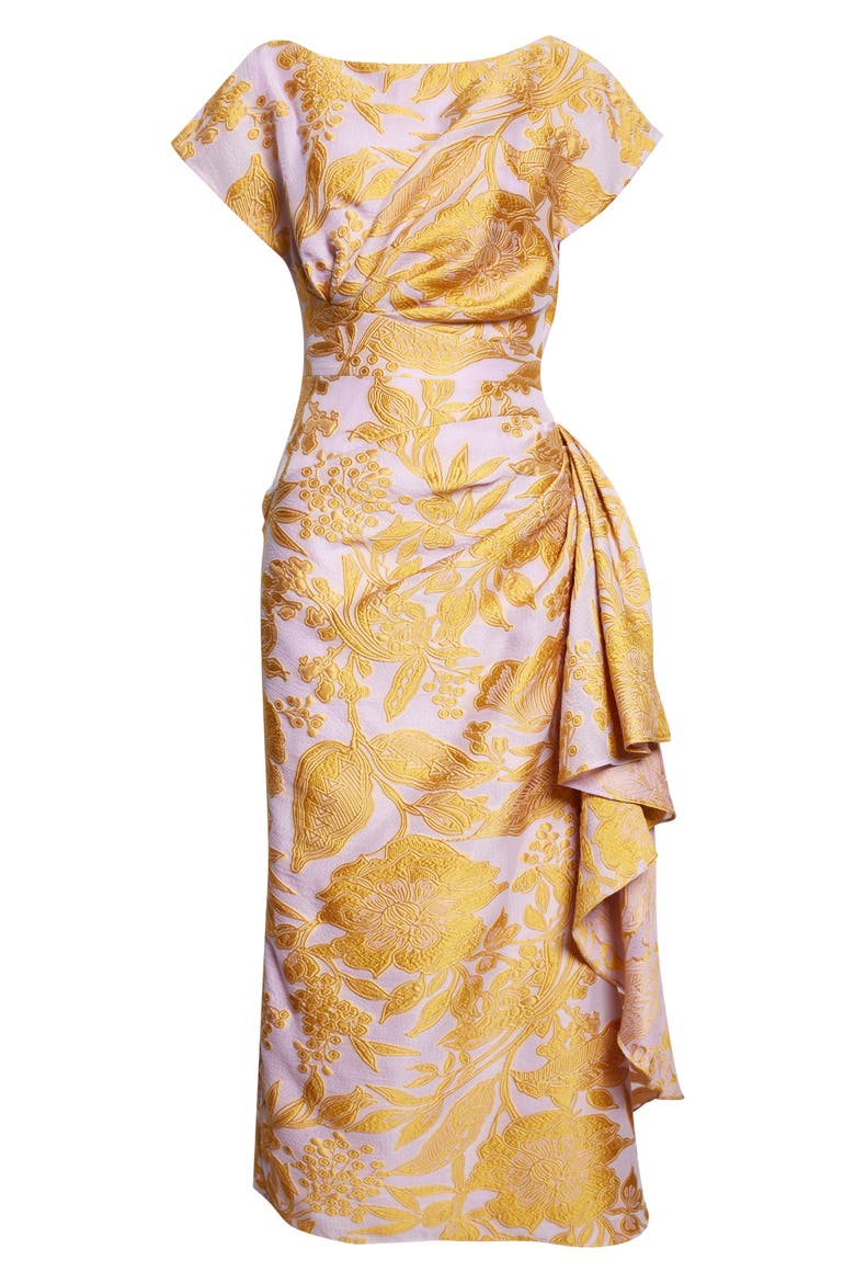 Florence Floral Jacquard Cocktail Dress, Alternate, color, PEONY MULTI