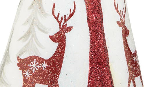Joy To The World Collectibles Glitterazzi Reindeer Santa Glass Ornament In Multi