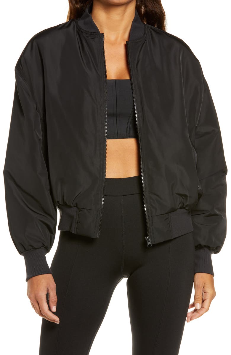 Alo Urbanite Faux Fur Lined Bomber Jacket, Main, color,