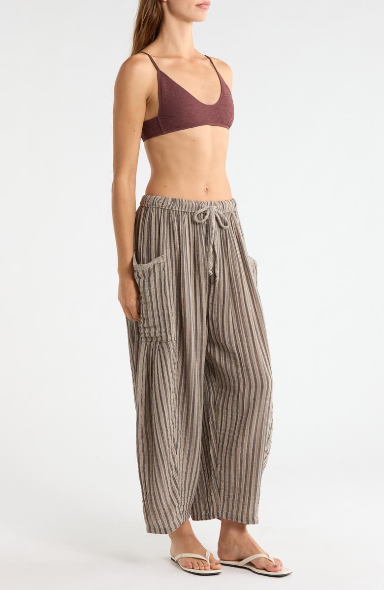 Free People Quin Stripe Cotton Drawstring Pants, Alternate, color,