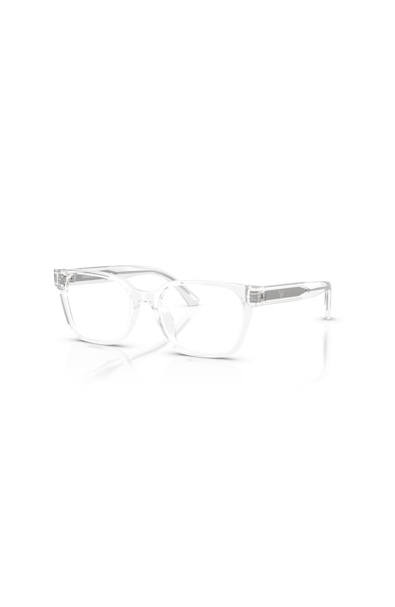 Emporio Armani 48mm Rectangle optical glasses, Main, color, Transparent