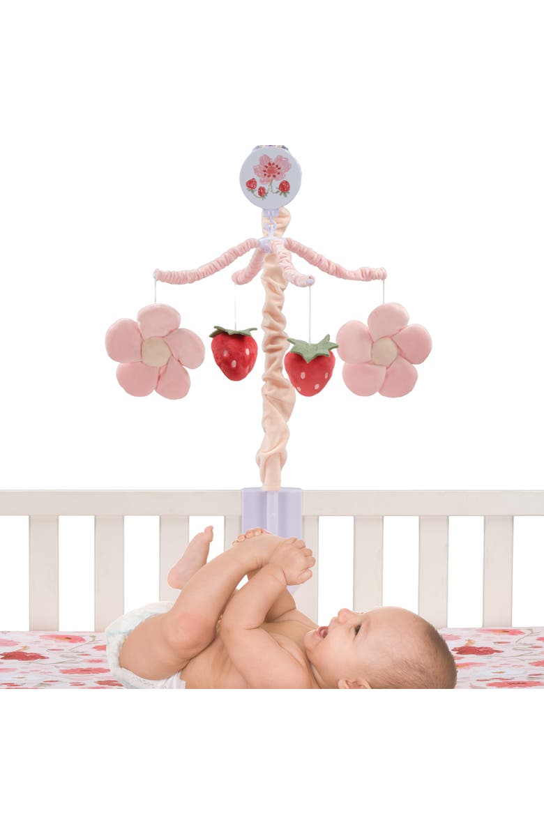 Bedtime Originals Flower Power Strawberry Musical Baby Crib Mobile Soother Toy, Alternate, color, Pink