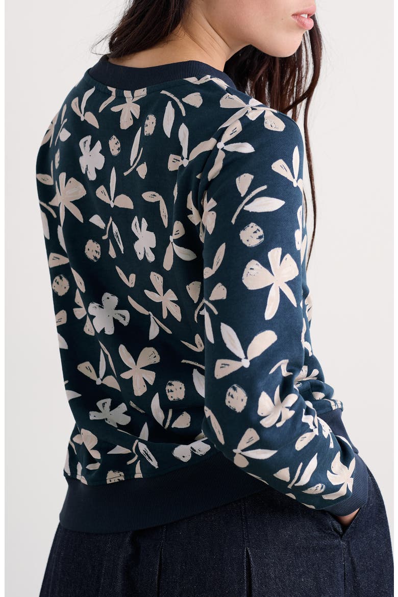 Bright Wave Floral Organic Cotton Sweatshirt, Alternate, color, ORGANIC SHAPES DARK LUGGER