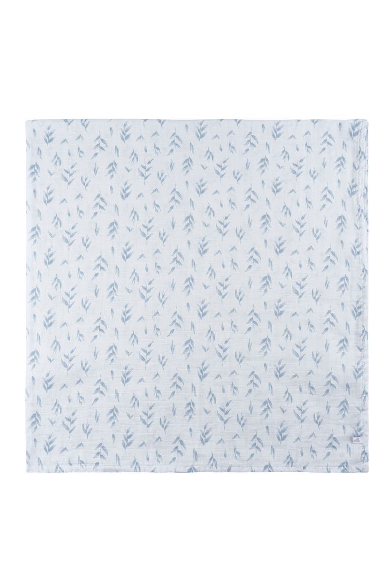 Muslin Swaddle Blue Blankets 2-Pack, Alternate, color, Blue Leaf