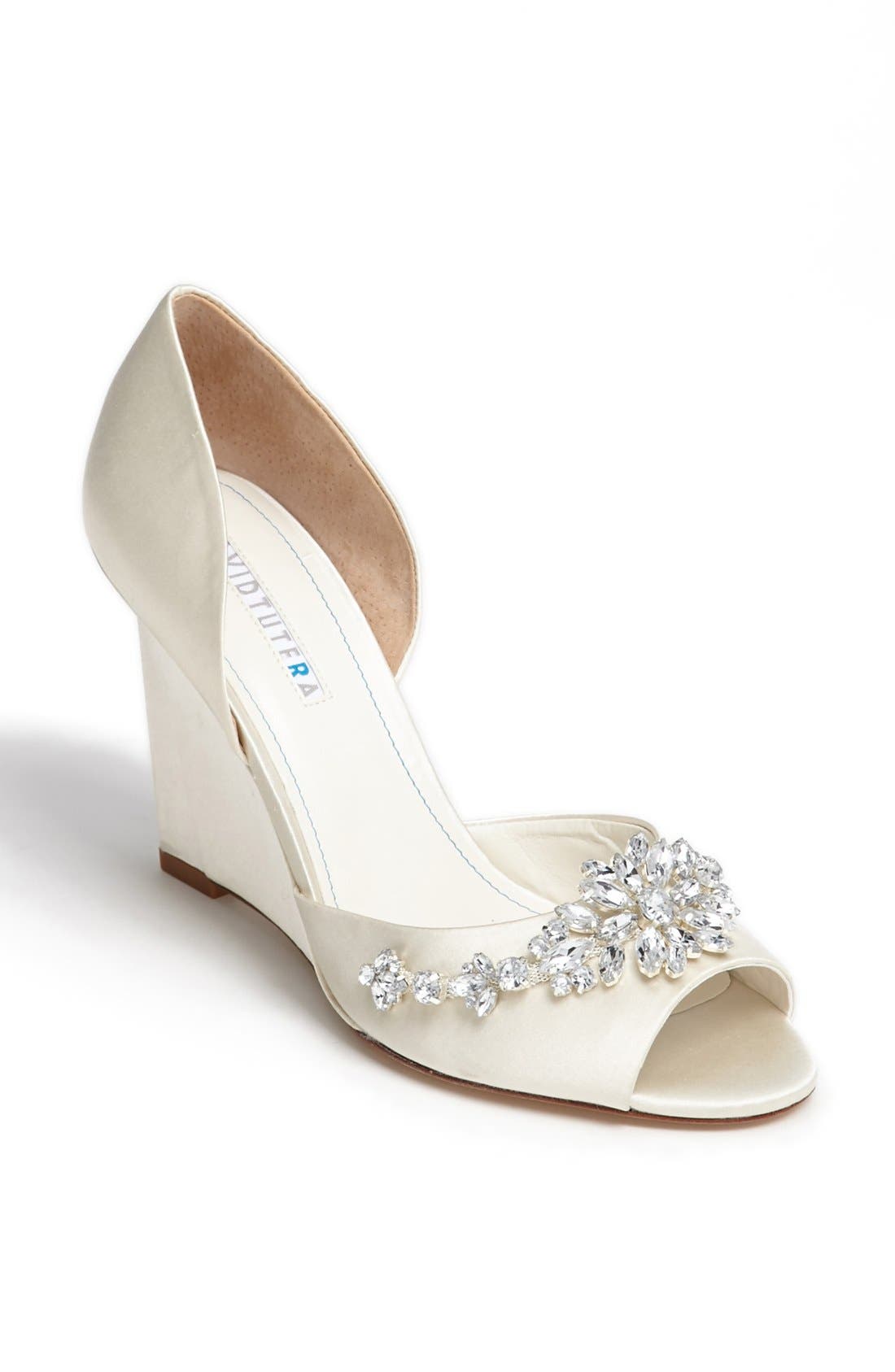'Winter' Wedge Sandal, Main, color, IVORY SATIN