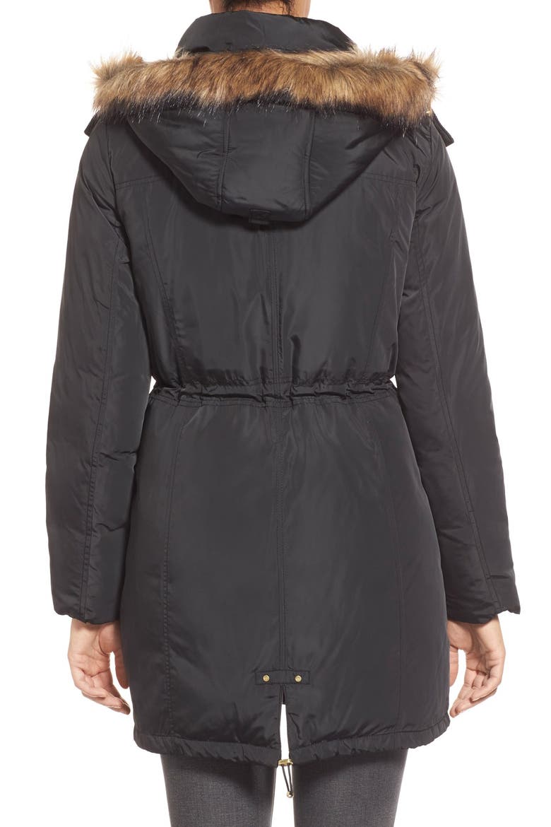 Cole Haan Down & Feather Fill Parka with Faux Fur Trim (Women