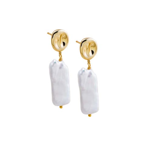 Baroque Pearl Drop Fancy Stud Earring