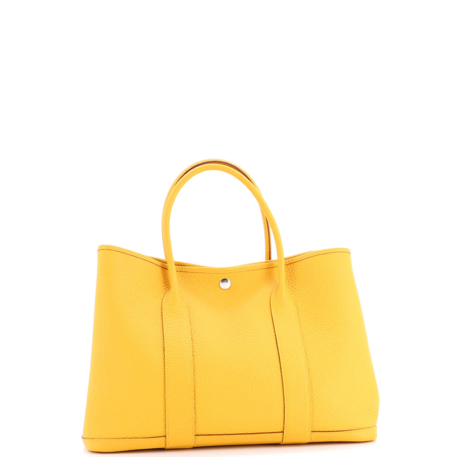 Pre-Owned Hermes Garden Party Tote Leather 36, Alternate, color, Jaune Ambre