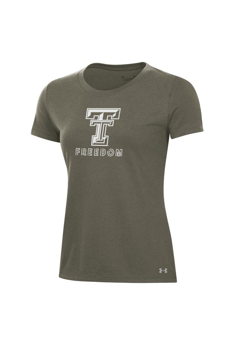 Women's Under Armour Olive Texas Tech Red Raiders Freedom Performance T-Shirt, Alternate, color, Olive