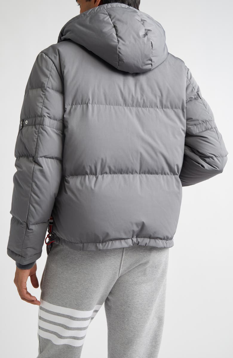Thom Browne Down Bomber Puffer Jacket with Removable Hood, Alternate, color, Medium Grey