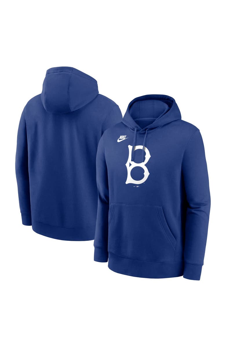 Nike Men's Nike Royal Brooklyn Dodgers Cooperstown Collection Logo Club Pullover Hoodie, Main, color, Royal