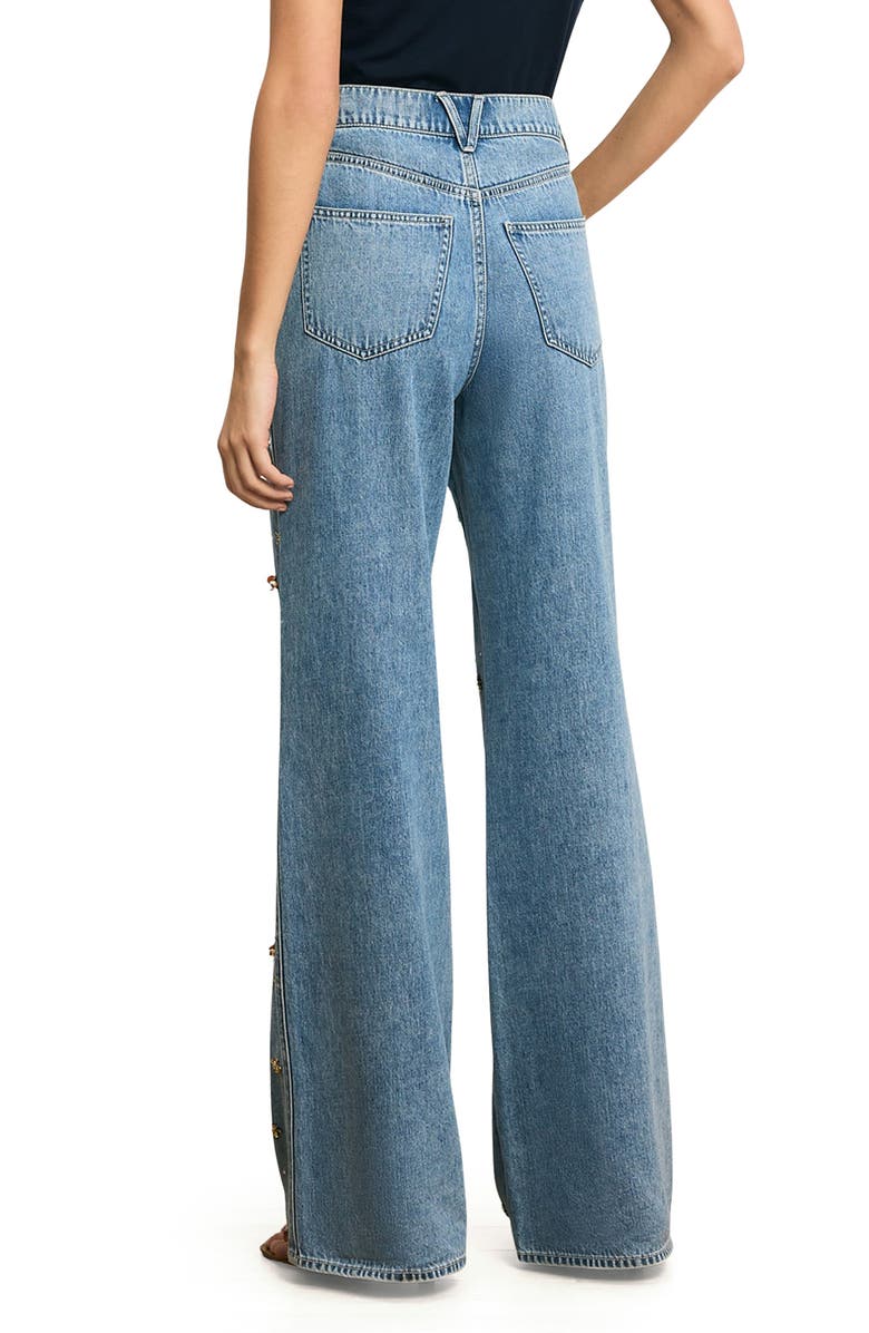 Veronica Beard Kasey Embellished Wide Leg Jeans, Alternate, color, Silver Dust