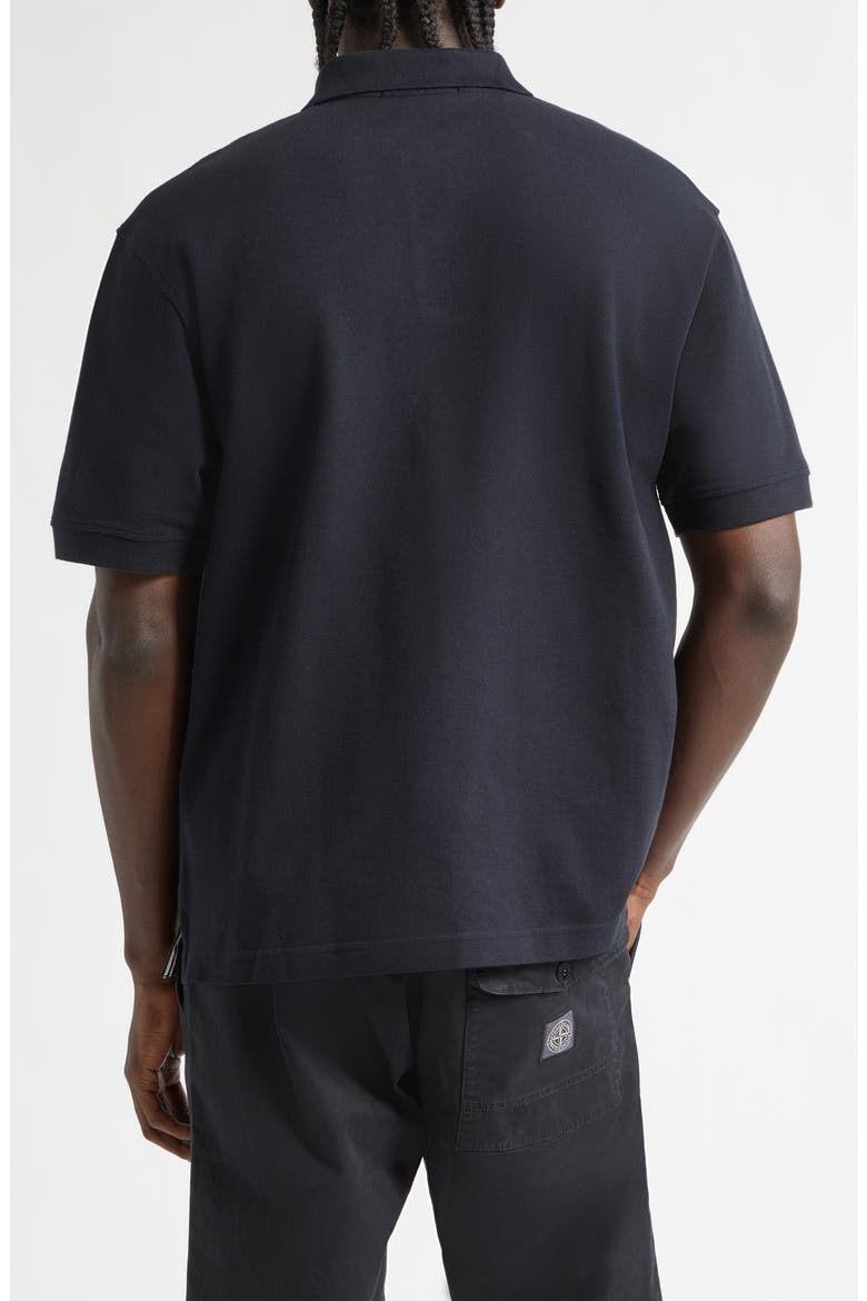 Institutional One Embroidered Cotton Piqué Polo, Alternate, color, NAVY BLUE