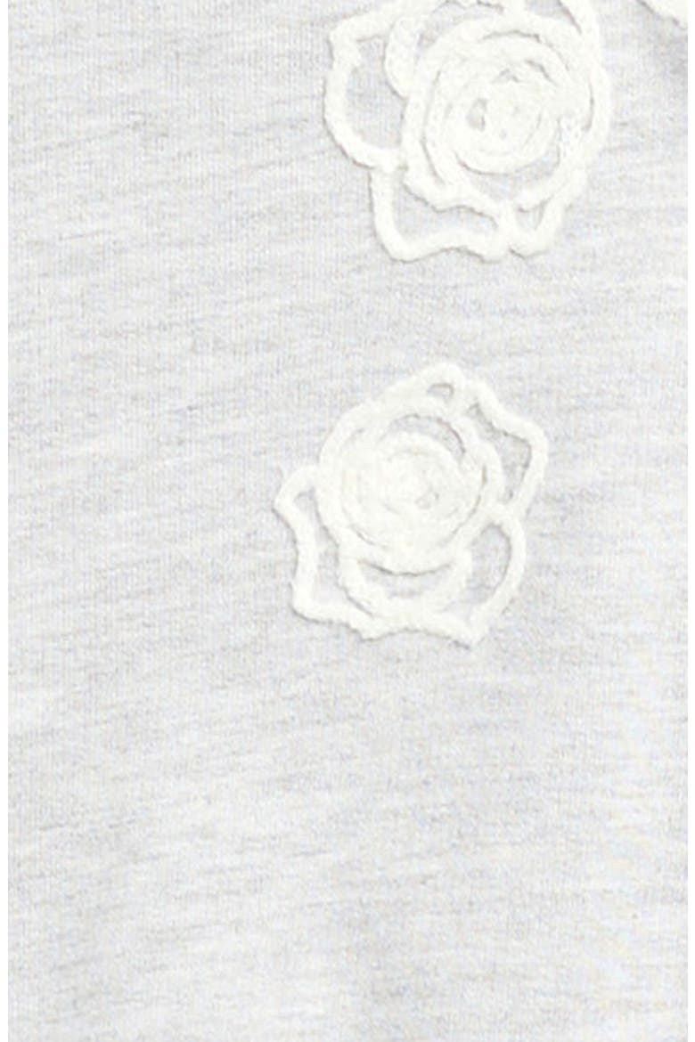 Rose Embroidered Sweatshirt & Sweatpants Set, Alternate, color, LIGHT HEATHER GREY