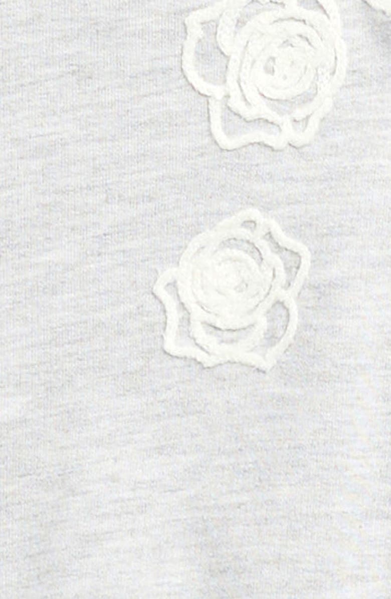 Splendid Rose Embroidered Sweatshirt & Sweatpants Set, Alternate, color, Light Heather Grey