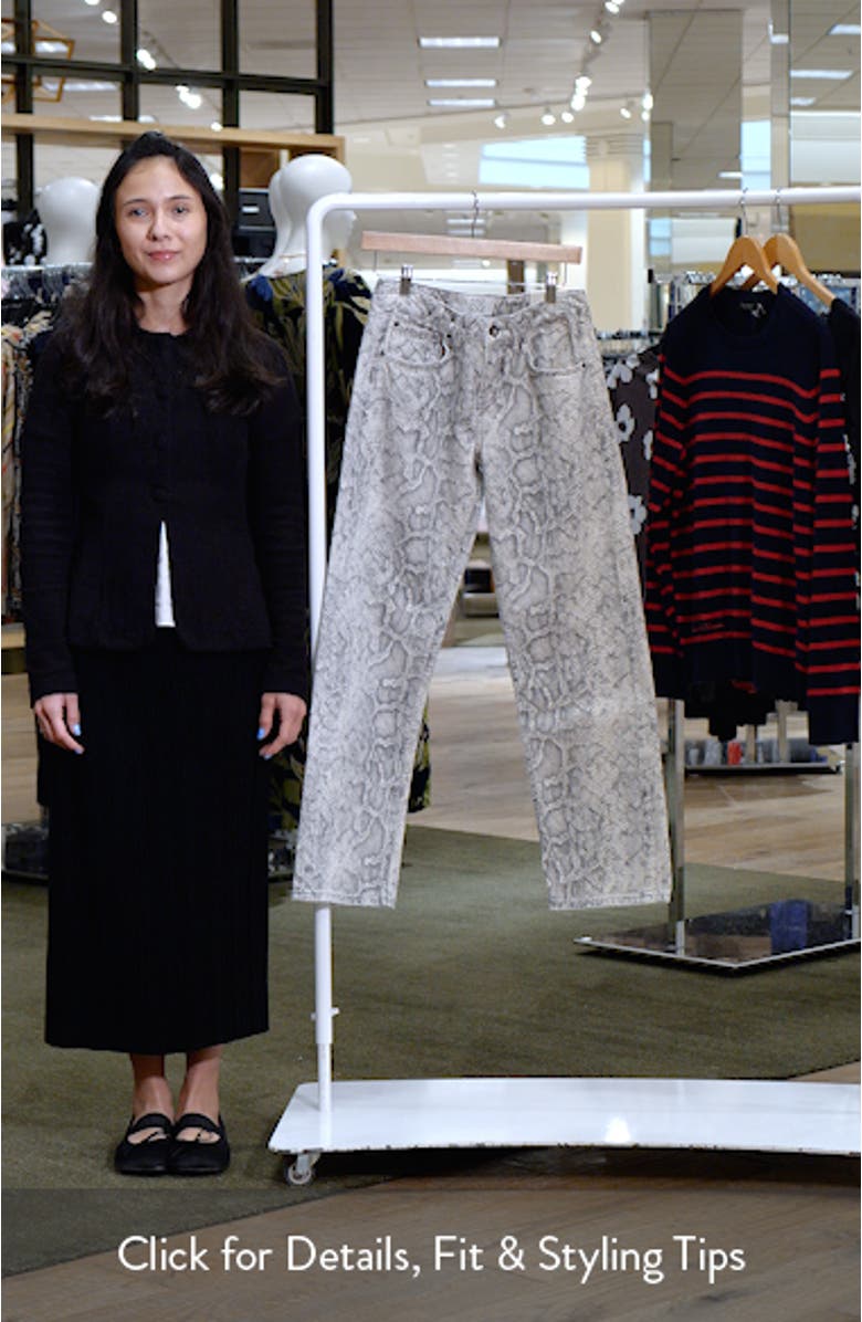 Snake Print Low Rise Relaxed Straight Leg Jeans, sales video thumbnail