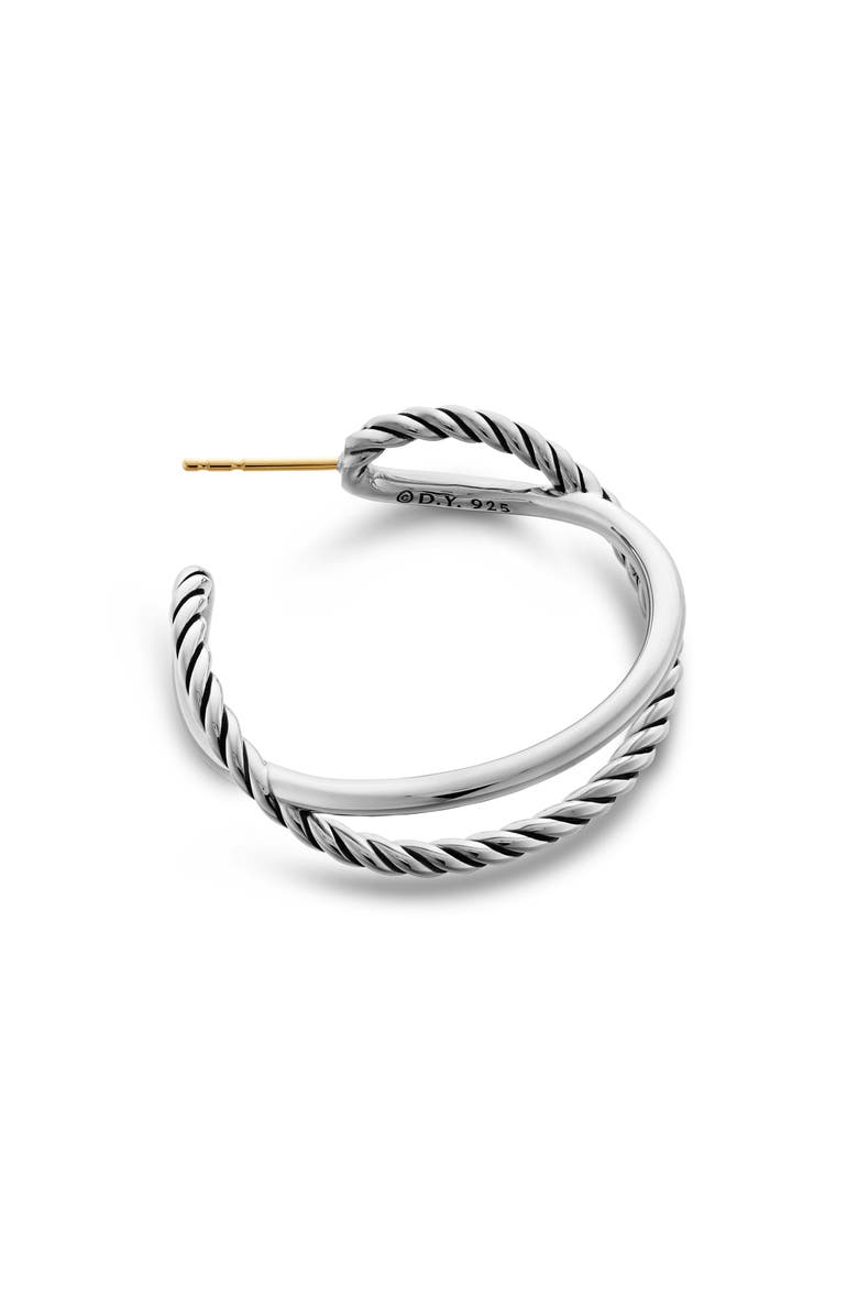 David Yurman Crossover Hoop Earrings, Alternate, color, Silver