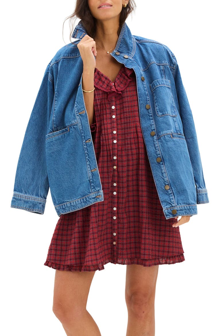 The Lou Lou Nursing Mini Dress, Alternate, color, Red Mini Plaid