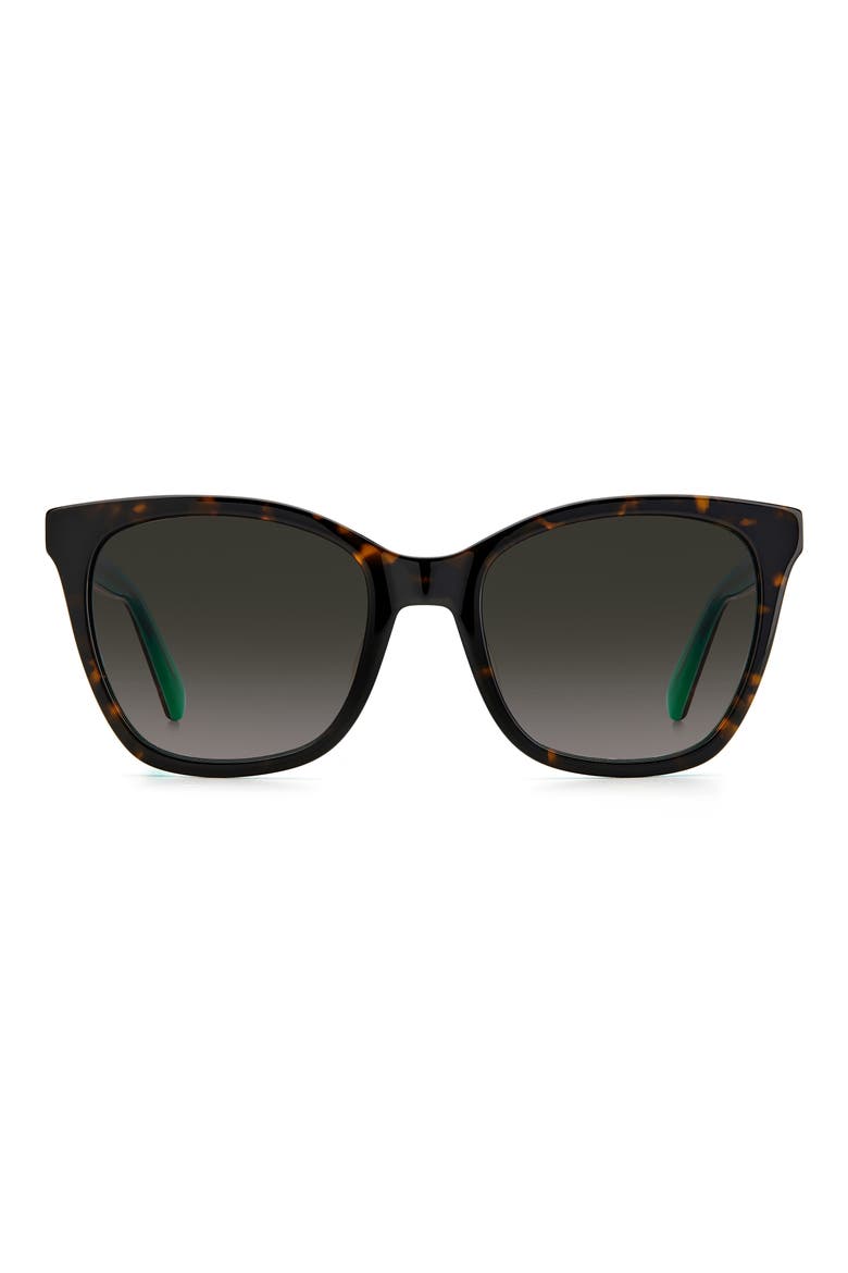desis 55mm cat eye sunglasses, Main, color, HAVANA GREEN / BROWN GRADIENT