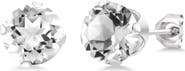 A&M Round Cubic Zirconia Birthstone Stud Earrings
