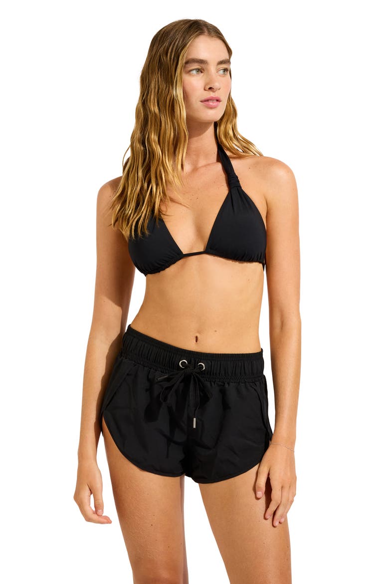 Drawstring Board Shorts, Alternate, color, BLACK