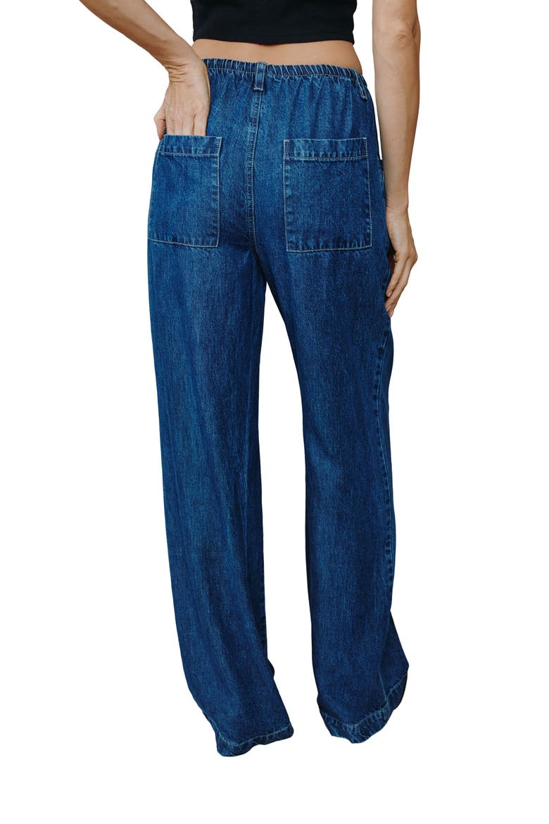 Drawstring Waist Jeans, Alternate, color, DEEP BLUE RINSE