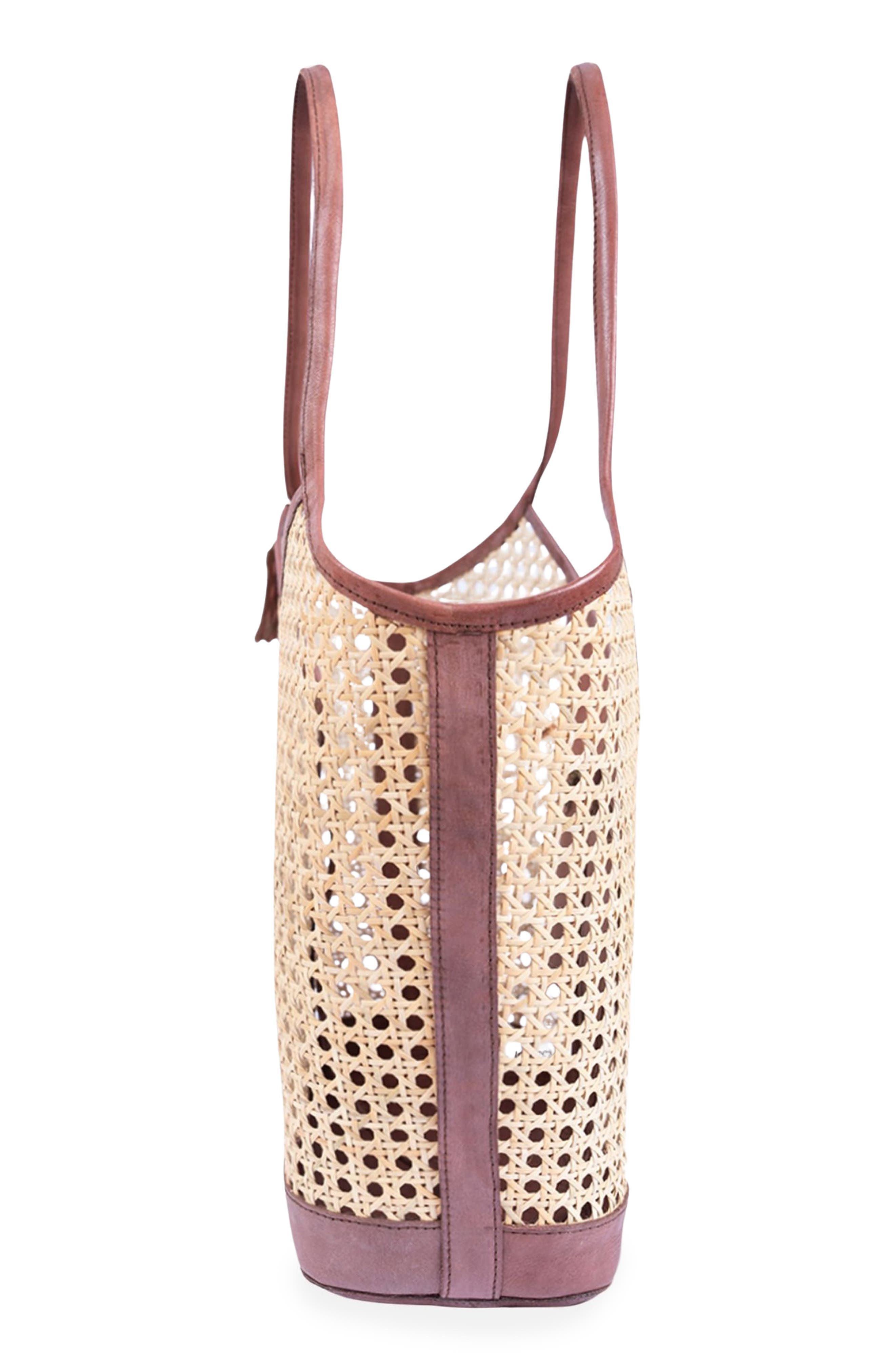 Jelavu Ophelia Handwoven Cane Tote Bag, Alternate, color, Chocolate