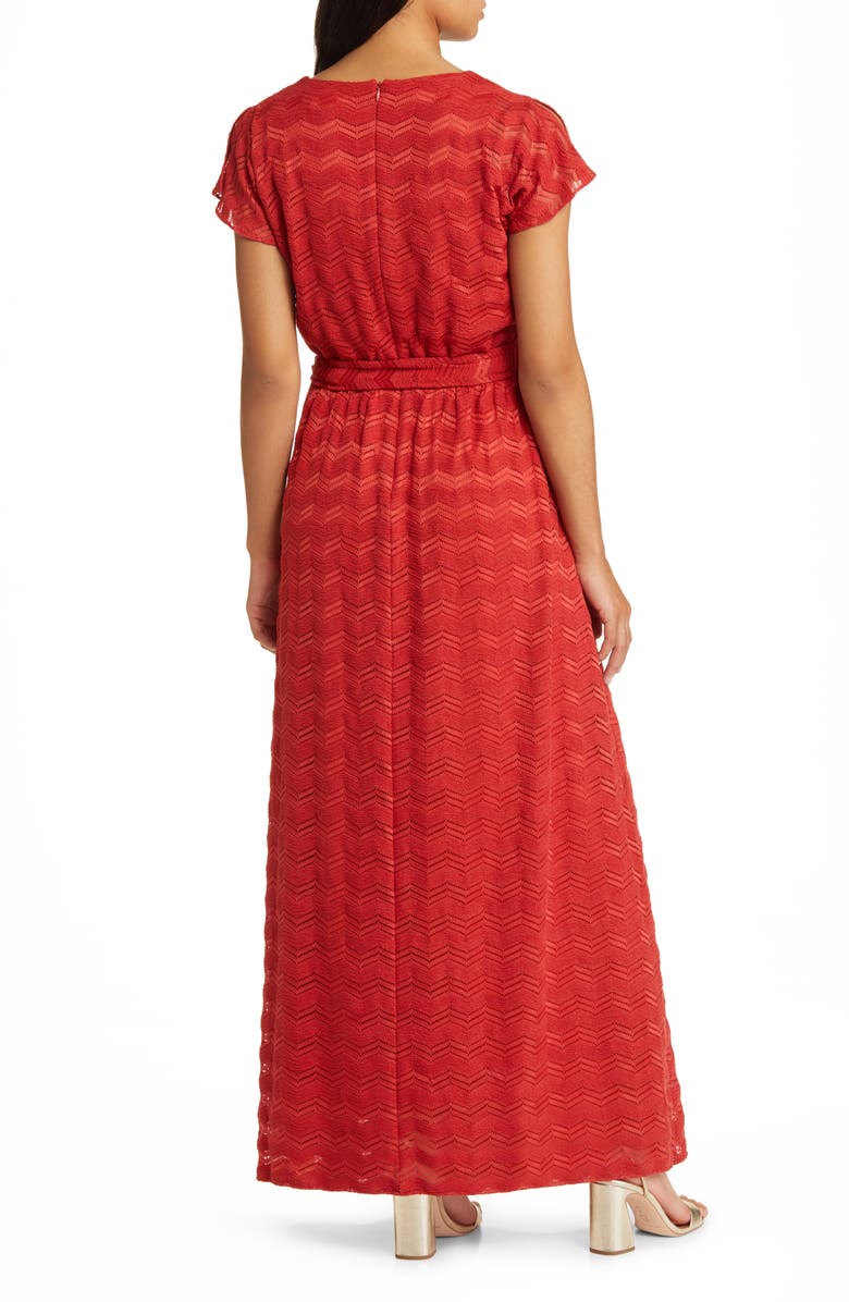 Donna Ricco Wrap Front Tie Waist Maxi Dress, Alternate, color, 