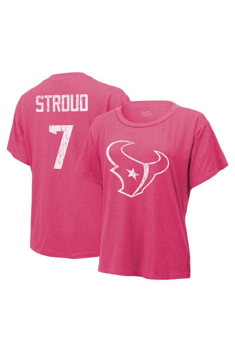 Women's Majestic Threads C.J. Stroud Pink Houston Texans Name & Number T-Shirt, Main, color, Pink