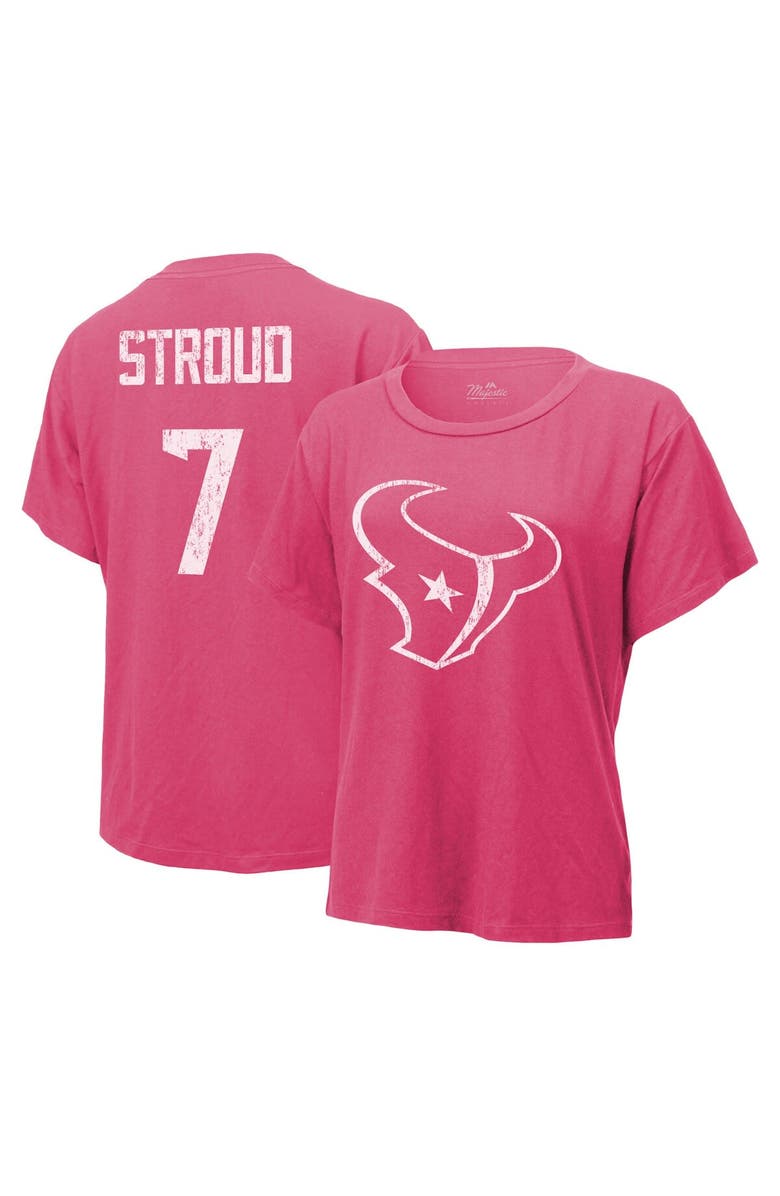 Majestic Threads Women's Majestic Threads C.J. Stroud Pink Houston Texans Name & Number T-Shirt, Main, color, Pink