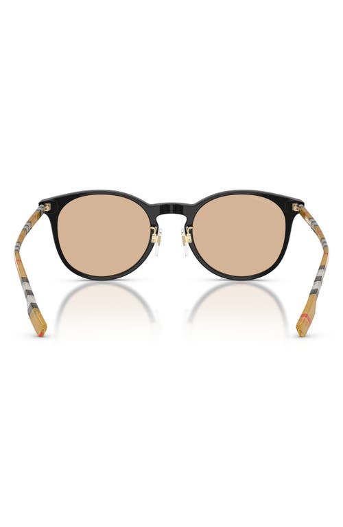 Burberry 51mm Round Sunglasses In Black