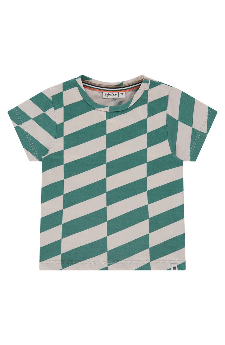 BABYFACE Asymmetrical Print Short Sleeve T-Shirt, Main, color, Green