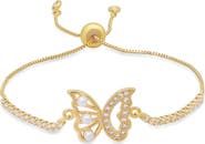 STEELTIME 18k Gold Plated Butterfly Slider Bracelet