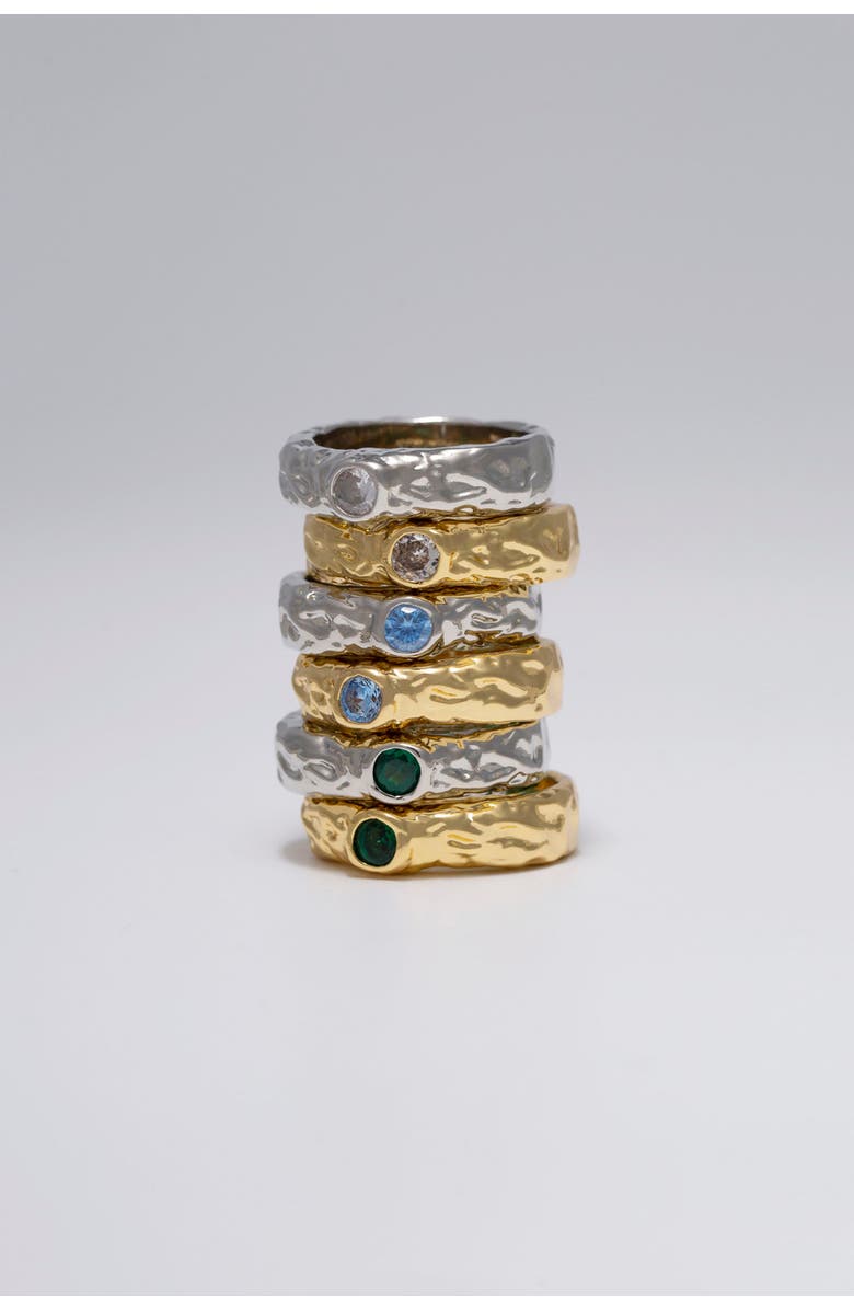 Classicharms Sylvie Cubic Zirconia Molten Stackable Ring, Alternate, color, Silver/Clear